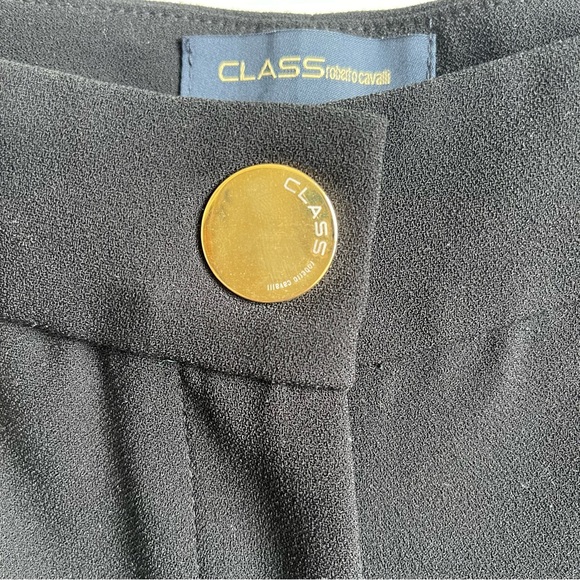 Vintage 90s Y2k Roberto Cavalli CLASS Black Pants Trousers Slacks Gold Zipper 8 - Picture 5 of 10